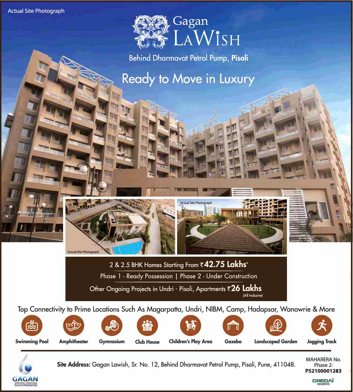 Live in ready to move in luxury homes at Gagan Lawish in Pune